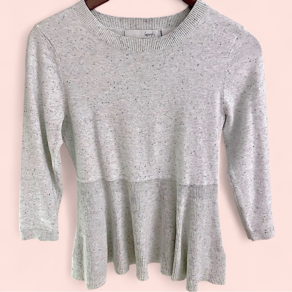 🟢Y2K Super Soft Rainbow Flecked Peplum Sweater (never worn)